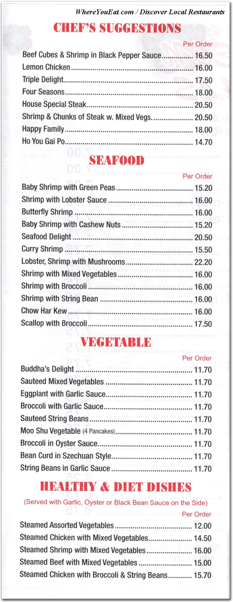menu